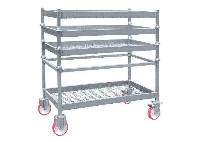 CARRELLI E TELAI PORTA BALTRESCHE, IN ACCIAIO INOX